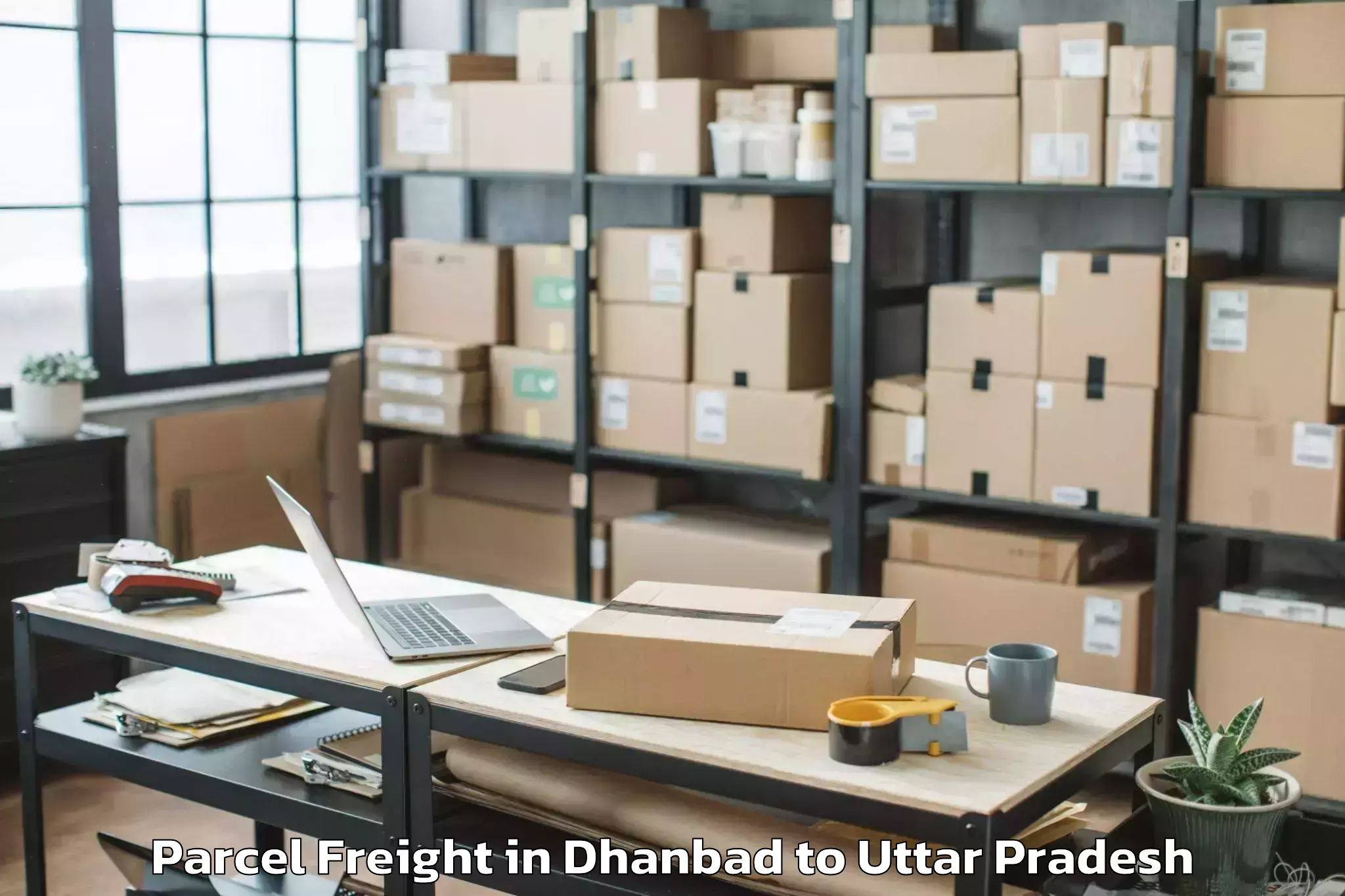 Discover Dhanbad to Lawar Khas Parcel Freight